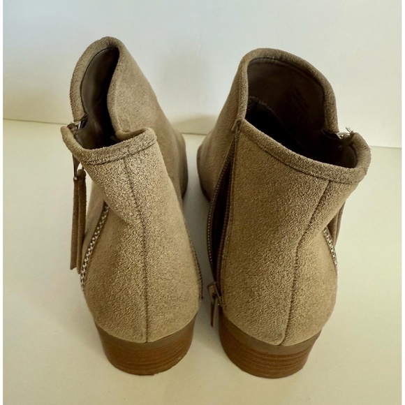 CALL It SPRING Womens Ankle Boots 8.5 Tan Suede Block Heel Side Zipper - Picture 4 of 7